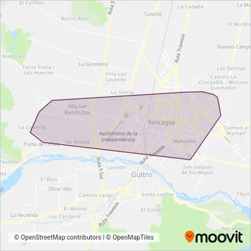 Cordillera Bus coverage area map