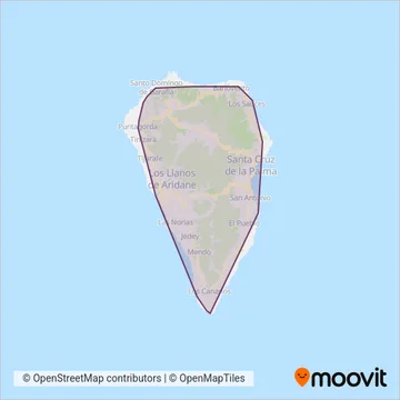 Transportes Insulares La Palma coverage area map