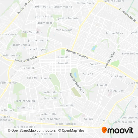Viação Garcia (Rodoviário) coverage area map