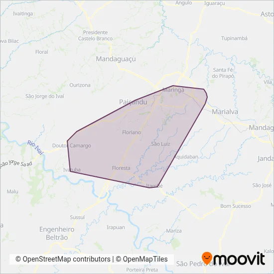Cidade Verde Transporte Rodoviário Ltda. coverage area map