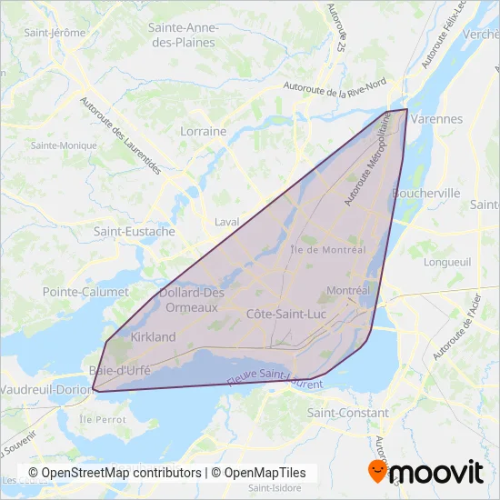 STM (Bus) coverage area map