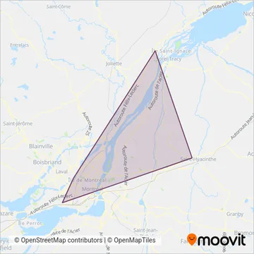 Carte de la zone de couverture de Orléans Express