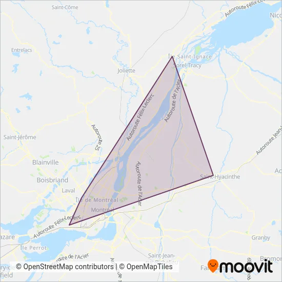 Orléans Express coverage area map