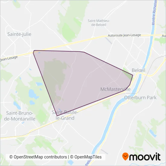 exo-Vallée du Richelieu coverage area map