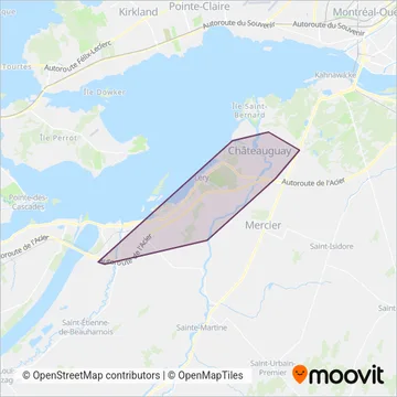 Carte de la zone de couverture de exo-Sud-Ouest