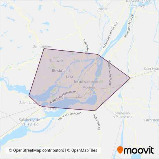 EXO (Rail) coverage area map