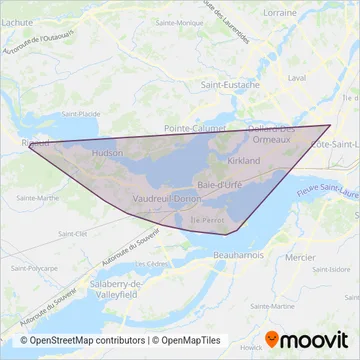 Carte de la zone de couverture de exo-La Presqu'île