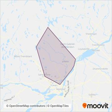 Carte de la zone de couverture de CRT Lanaudière