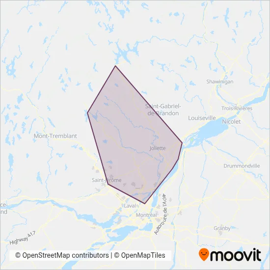 CRT Lanaudière coverage area map