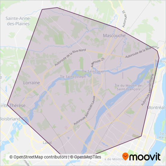 exo-Terrebonne-Mascouche coverage area map