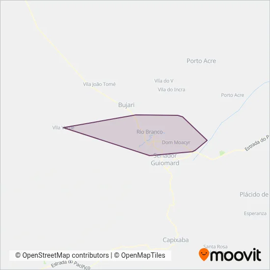 Mapa da área de cobertura da Ricco