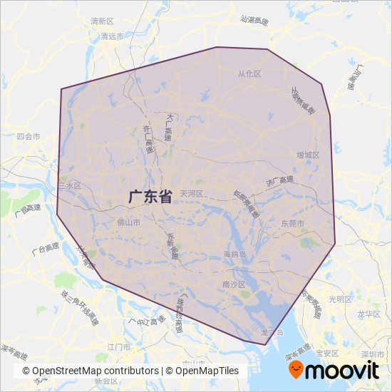广州公交 coverage area map
