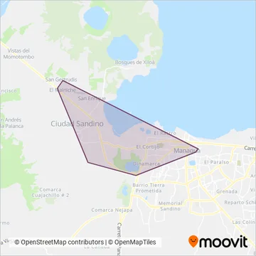 Cooperativa de Transporte Marlon Zelaya coverage area map