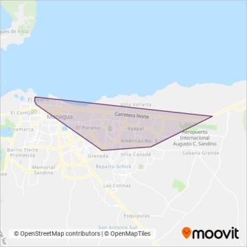 Mapa del área de cobertura de Cooperativa de Trasporte Ricardo Morales Avilés