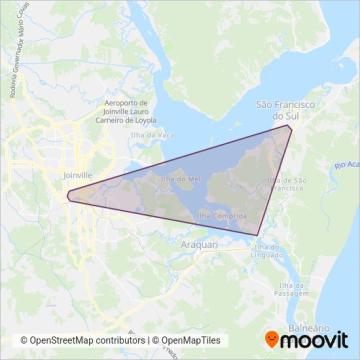 Mapa da área de cobertura da Verdes Mares