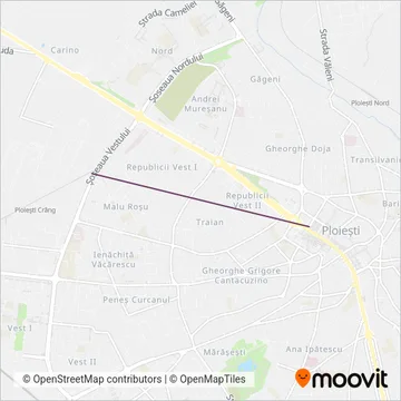 TCE Ploiești (Cable Car) coverage area map
