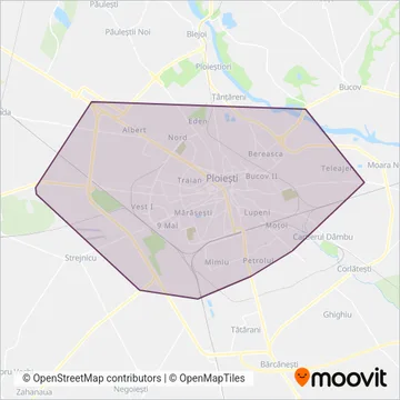 TCE Ploiești (Bus) coverage area map