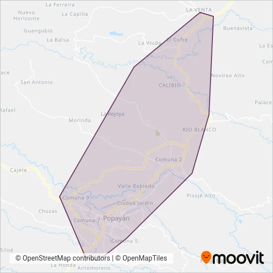 Transpubenza coverage area map