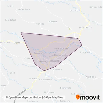 Sotracauca coverage area map