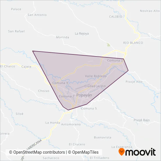 Sotracauca coverage area map