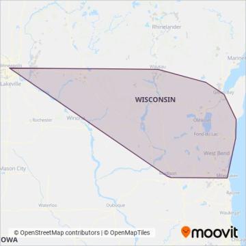 Megabus coverage area map
