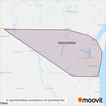 Megabus coverage area map
