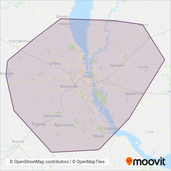 Suburban Routes (Funicular) coverage area map