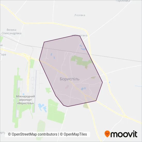 Boryspil coverage area map
