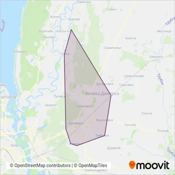 Схема покрытия компании Бровари та район