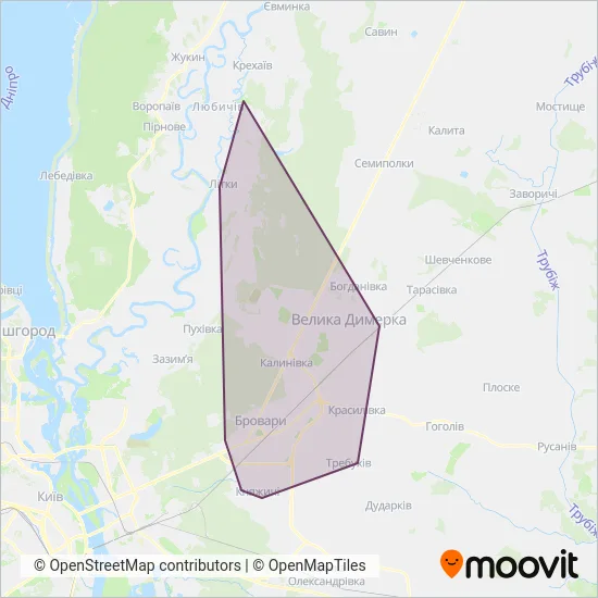 Brovary and District coverage area map
