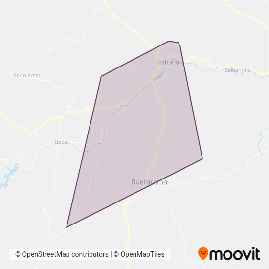 Mapa da área de cobertura da São Miguel