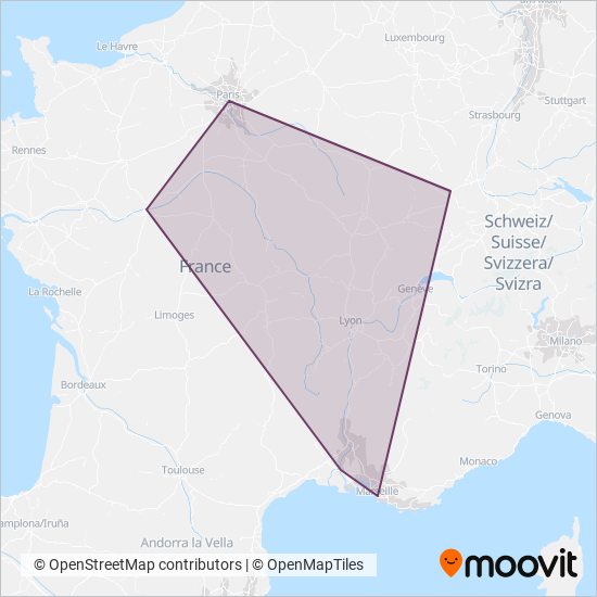 SNCF VOYAGEURS coverage area map