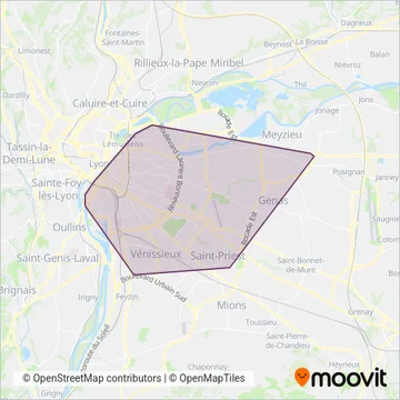 TCL (Tram) coverage area map