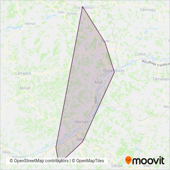 Tur Cento Trans coverage area map