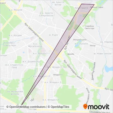 Шътъл/Специални линии - Shuttle/Special Lines coverage area map