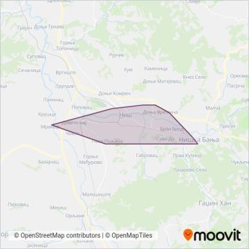 Niš-ekspres mapa pokrivenosti