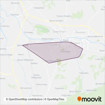Niš ekspres coverage area map