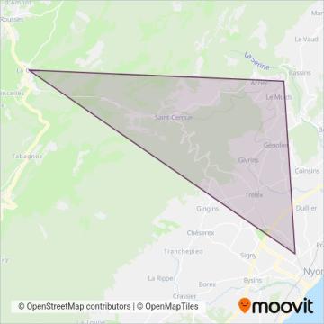 Nyon-St-Cergue-Morez coverage area map