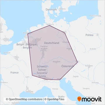 Schweizerische Bundesbahnen SBB (Rail) coverage area map