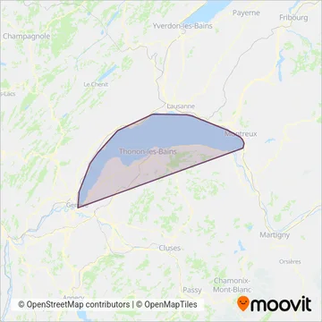 Carte de la zone de couverture de CGN SA
