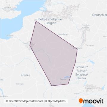 Société Nationale des Chemins de fer Français coverage area map