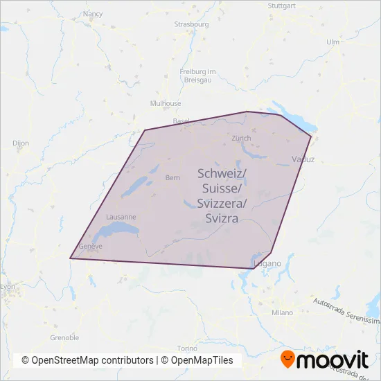 SBB Infrastruktur AG Bahnersatz (Bus) coverage area map