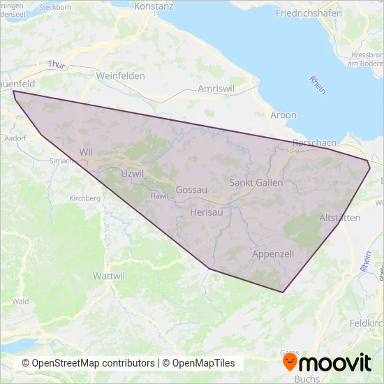 Appenzeller Bahnen (ab) coverage area map