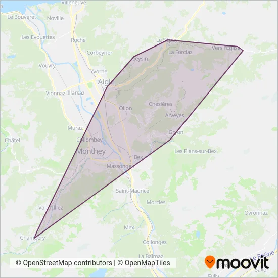 Transports Publics du Chablais coverage area map