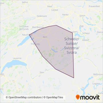 BLS AG (bls) - Rail coverage area map