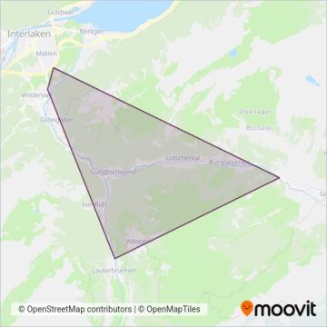 Berner Oberland-Bahnen coverage area map