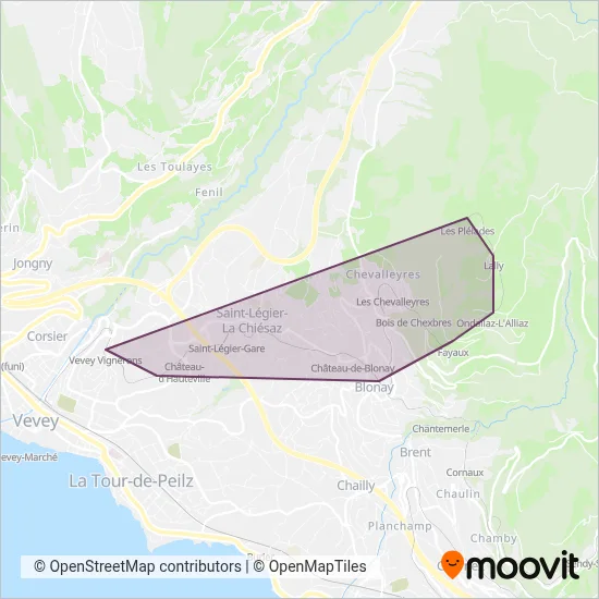Montreux-Vevey-Riviera (cev) coverage area map