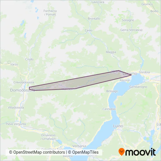 Ferrovie Autolinee Regionali Ticinesi (Rail) coverage area map