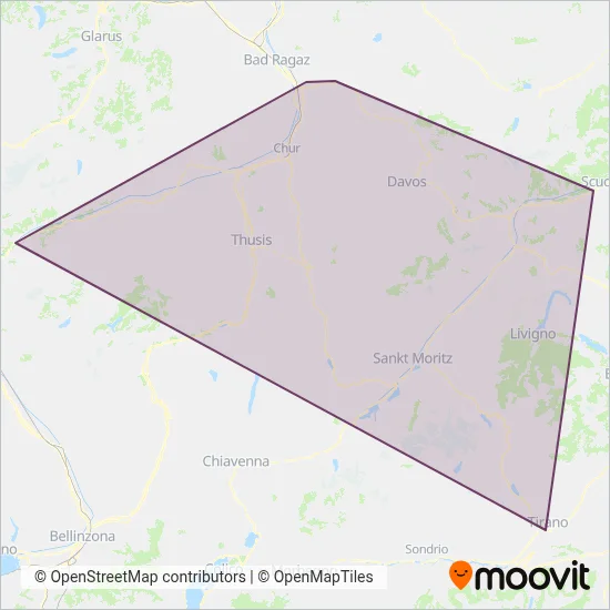 Rhätische Bahn (Bahn) Verbundsgebiet