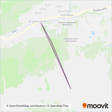 Toggenburg Bergbahnen Unterwasser (Cable Car) coverage area map